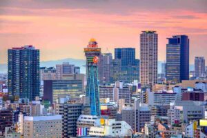 Una vista di Osaka