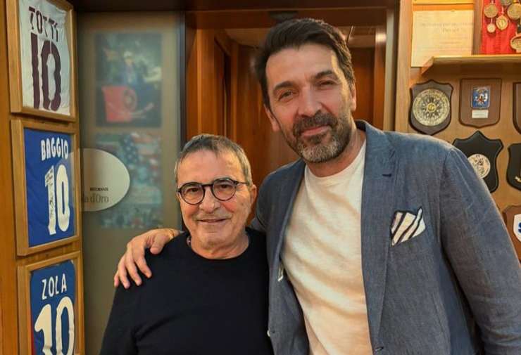 Buffon con il proprietario de L'Isola d'Oro