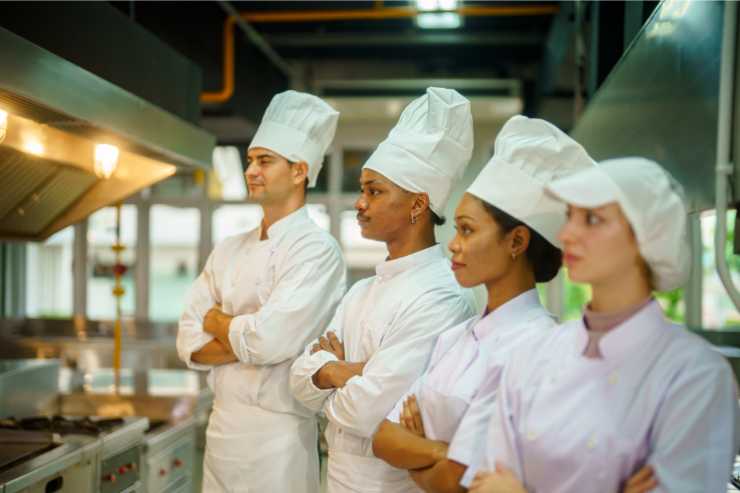Chef in un ristorante