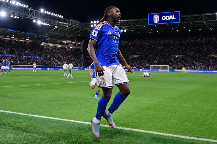 Moise Kean con la maglia dell'Italia