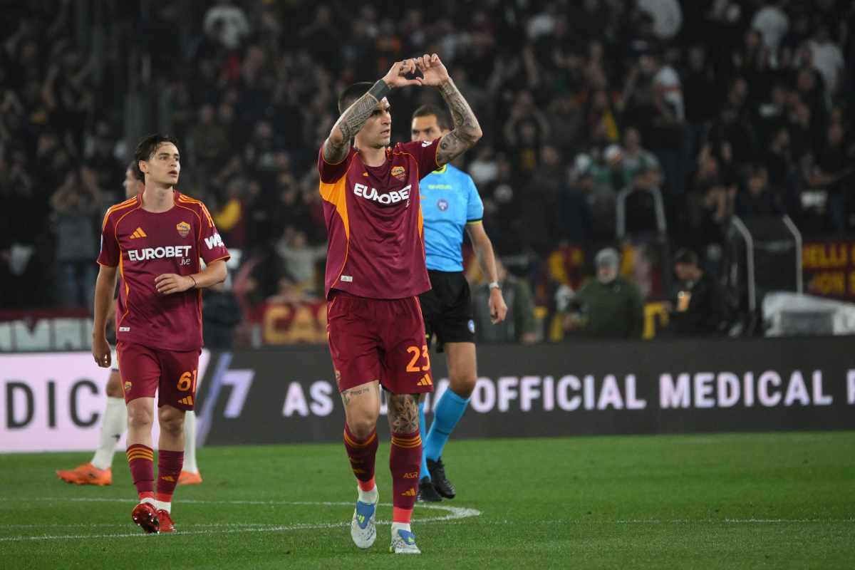 Gianluca Mancini esulta dopo il gol