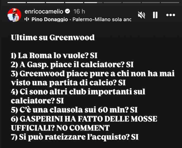 La storia di Camelio su Greenwood