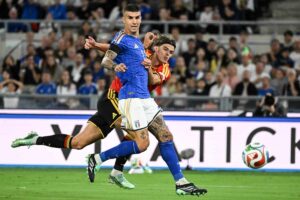 Gianluca Mancini con la maglia dell'Italia